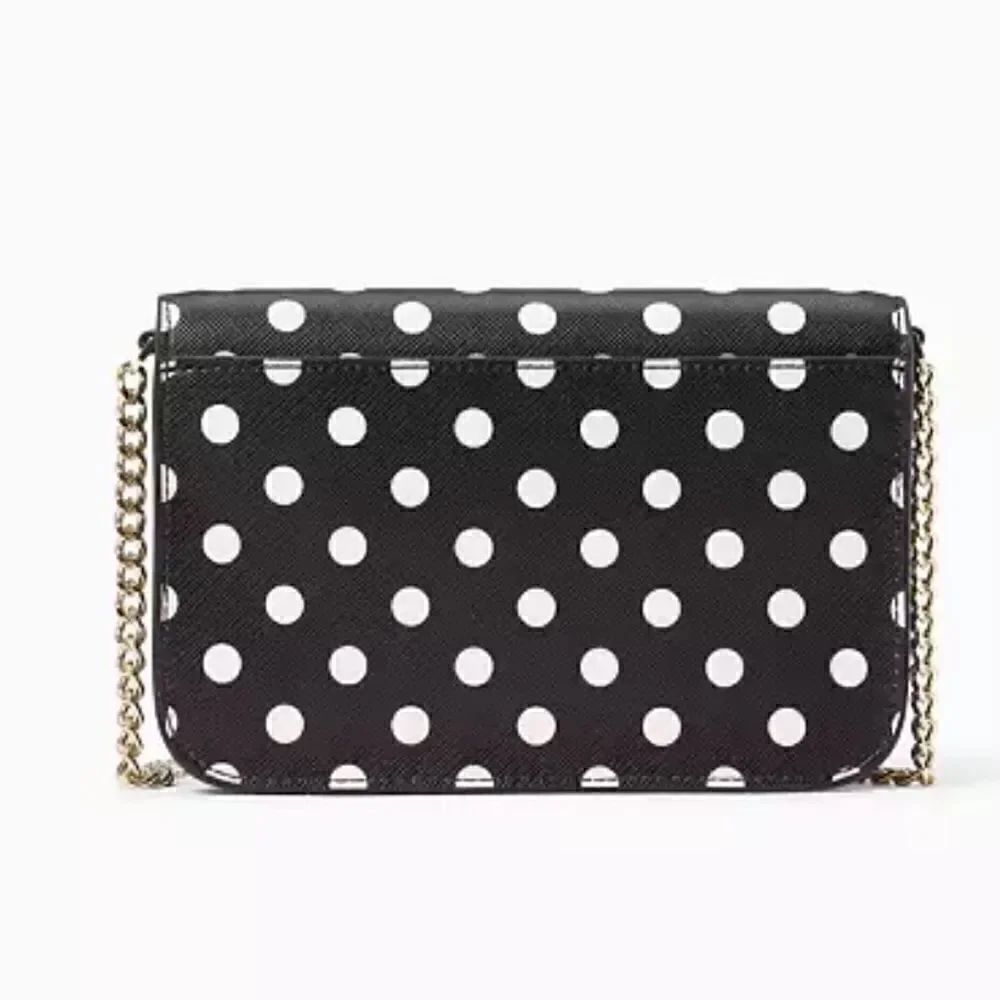 KATE SPADE POLKA DOT CROSSBODY BAG SILVER